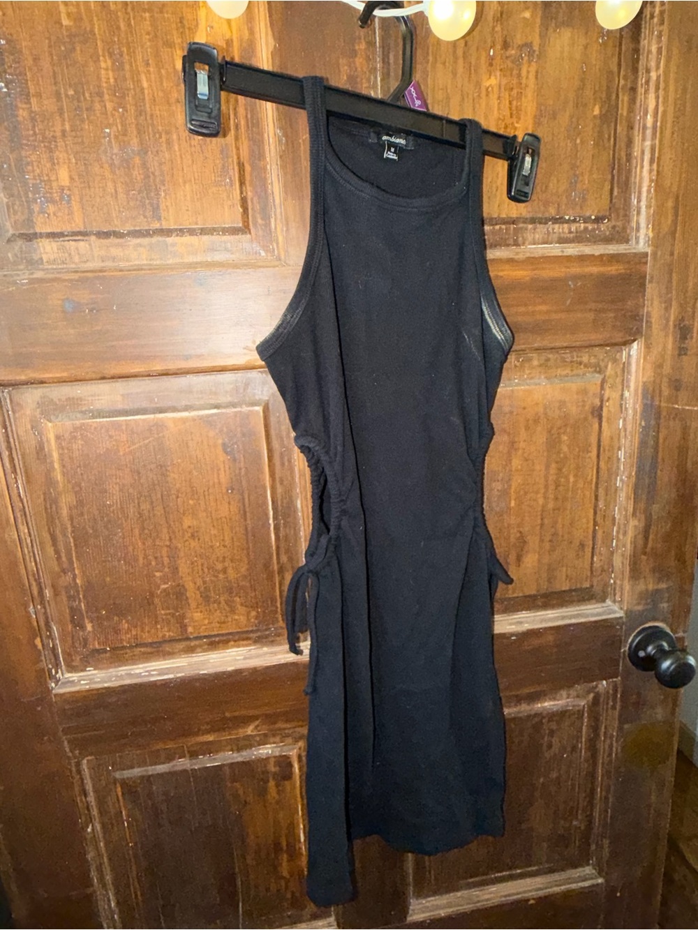 Ambiance Black Sleeveless Midi Tie-Waist Dress